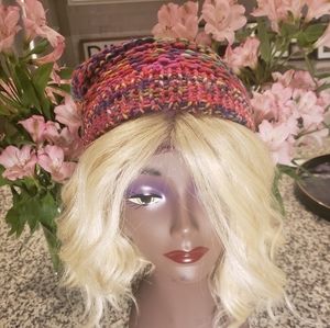 Women's colorful ombre beanie hat loomknitted